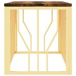 vidaXL Table basse doré acier inoxydable et bois massif récupération