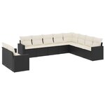 vidaXL Salon de jardin 10 Pièces avec coussins noir résine tressée