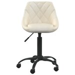 vidaXL Chaise de bureau Crème Velours