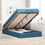 vidaXL Lit ottoman avec matelas bleu foncé 120x190 cm velours
