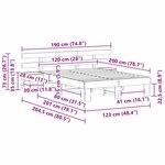 vidaXL Cadre de lit Blanc 120 x 200 cm Pin massif et pin massif
