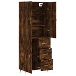 vidaXL Buffet haut Chêne fumé 69 5x34x180 cm Bois d'ingénierie