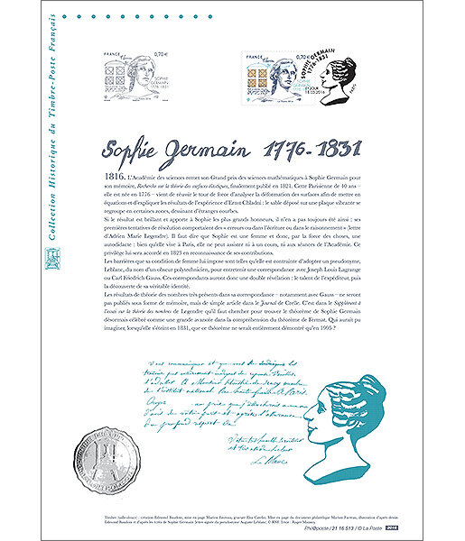 Document philatélique - Sophie Germain