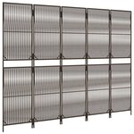 vidaXL Cloison de séparation 5 panneaux marron résine tressée