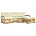 vidaXL Ensemble de canapés d'extérieur 4 pc Blanc et crème Polyester