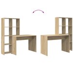 vidaXL Bureau Chêne sonoma 138.5 x 55 x 143 cm Bois d'ingénierie