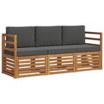 vidaXL Ensembles de canapés avec coussin 3 Pièces Naturel et Anthracite