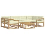 vidaXL Ensemble de canapés d'extérieur 5 Pièces Blanc et crème