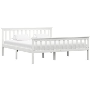 vidaXL Cadre de lit Blanc Bois de pin massif 160x200 cm