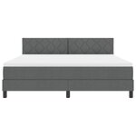 vidaXL Lit boxspring avec matelas Gris foncé 180 x 200 cm tissu