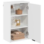 vidaXL Cabinet de salle de bain Blanc brillant 39 x 23 5 x 65 cm
