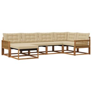 vidaXL Ensemble de canapés d'extérieur 6 Pièces Naturel et Beige