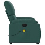 vidaXL Fauteuil inclinable de massage vert foncé tissu