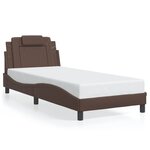 vidaXL Cadre de lit Viana avec LED sans matelas marron 80x200 cm
