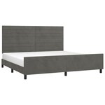 vidaXL Cadre de lit sans matelas gris foncé 200x200 cm velours