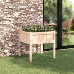 vidaXL Cache-pot de jardin Nature 70 x 70 x 70 cm Bois de pin massif