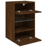 vidaXL Meubles TV muraux lumières LED 2 Pièces chêne marron 40x30x60 5 cm
