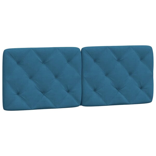 vidaXL Coussin de tête de lit bleu 140 cm velours