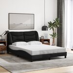 vidaXL Cadre de lit sans matelas Hvar noir 140x200 cm tissu