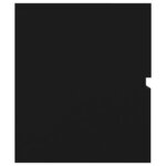 vidaXL Armoire d'évier avec lavabo intégré Noir Aggloméré