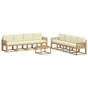 vidaXL Ensemble de canapés d'extérieur 9 pc Blanc et crème