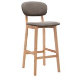 vidaXL Tabourets de bar lot de 2 taupe tissu