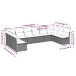 vidaXL Salon de jardin 10 Pièces avec coussins noir résine tressée