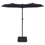 vidaXL Parasol de jardin à double tête noir 316x145 cm
