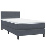 vidaXL Sommier à lattes de lit et matelas gris foncé 100x210cm velours