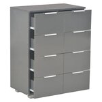 vidaXL Buffet Gris brillant 60x35x80 cm Bois d'ingénierie