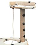 vidaXL Arbre à chat et griffoir Sisal 150 cm Empreintes de pattes Beige