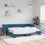 vidaXL Lit de jour avec lit gigogne bleu 80x200 cm velours