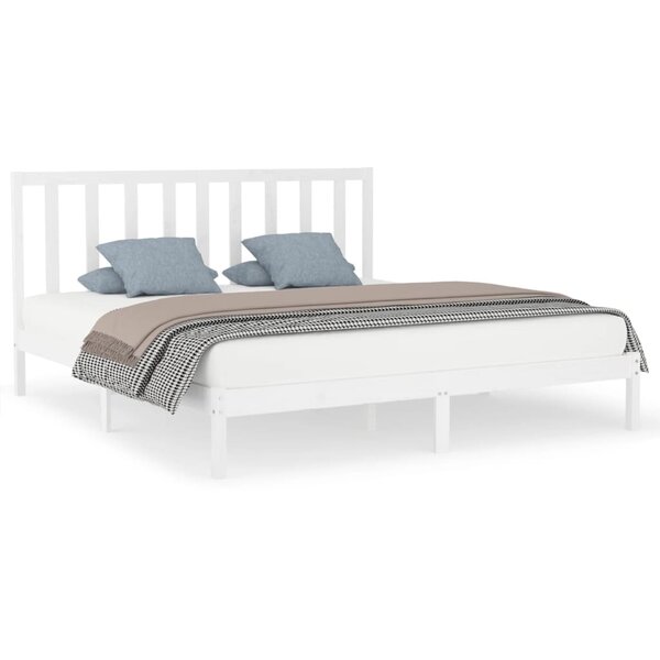 vidaXL Cadre de lit Blanc Bois massif 200x200 cm