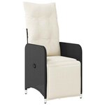 vidaXL Ensemble de bistro de jardin 11 Pièces coussins noir poly rotin