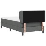 Lit avec sommier et matelas vidaXL gris foncé 100x200 cm en tissu