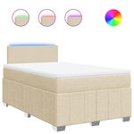 vidaXL Sommier à lattes de lit avec matelas crème 120x190 cm tissu