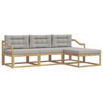 vidaXL Ensemble de canapés d'extérieur 4 pc Blanc et gris clair