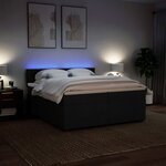 vidaXL Sommier à lattes de lit avec matelas Noir 200x200 cm Tissu