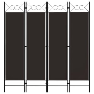 vidaXL Cloison de séparation 4 panneaux Marron 160 x 180 cm