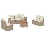 vidaXL Salon de jardin avec coussins 8 Pièces beige résine tressée
