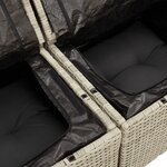 vidaXL Canapé de jardin et coussins 3 places gris clair résine tressée