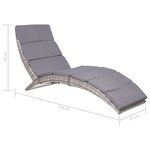 vidaXL Chaise longue pliable avec coussin Résine tressée Gris