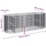 vidaXL Lit surélevé à gabion Fer galvanisé 300x100x100 cm