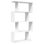 vidaXL Bibliothèque séparateur de pièce à 4 niveaux Blanc 70 x 24 x 129 cm Bois d'ingénierie