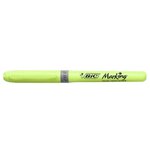 Surligneur highlighter grip caoutchouc pointe moyenne biseautee vert pastel x 12 bic