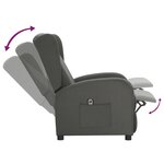 Vidaxl fauteuil inclinable électrique gris foncé tissu