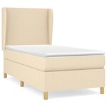 vidaXL Sommier à lattes de lit avec matelas Crème 90x200 cm Tissu
