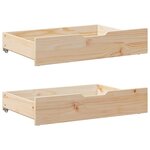 vidaXL Tiroirs sous le lit avec roulettes 2 Pièces 80x55x17 cm pin massif
