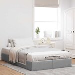 vidaXL Cadre de lit ottoman sans matelas gris clair 120x190 cm tissu
