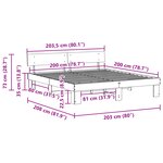 vidaXL Cadre de lit Marron cire 200 x 200 cm Bois de pin massif
